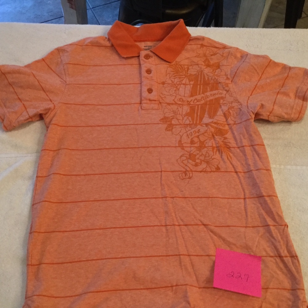 Old Navy Orange Surf California Polo Shirt - Size XL 14/16 - Excellent Condition